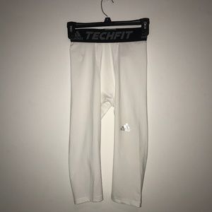 White Adidas Techfit Compressions